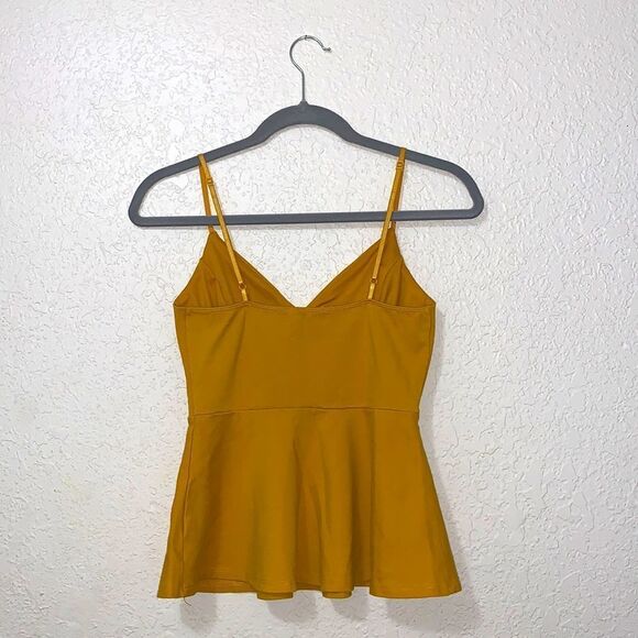Mikey and Joey Yellow-Gold spaghetti strap ruffle tank top - Picture 2 of 16